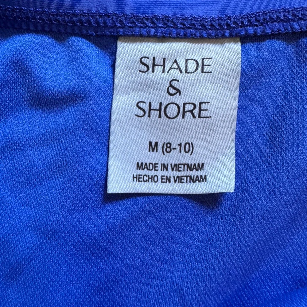 Shade & Shore Women Cobalt Blue Low Rise High Leg Cheeky Bikini Bottom M 8-10
